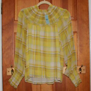 Ann Taylor Petite Plaid Print Layered Blouse